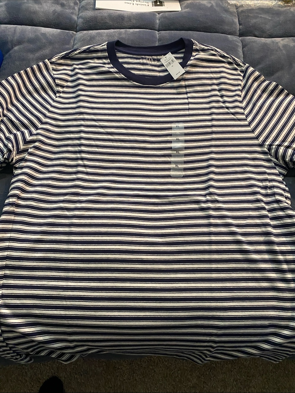 GAP Navy and White Striped Short Sleeve Tee